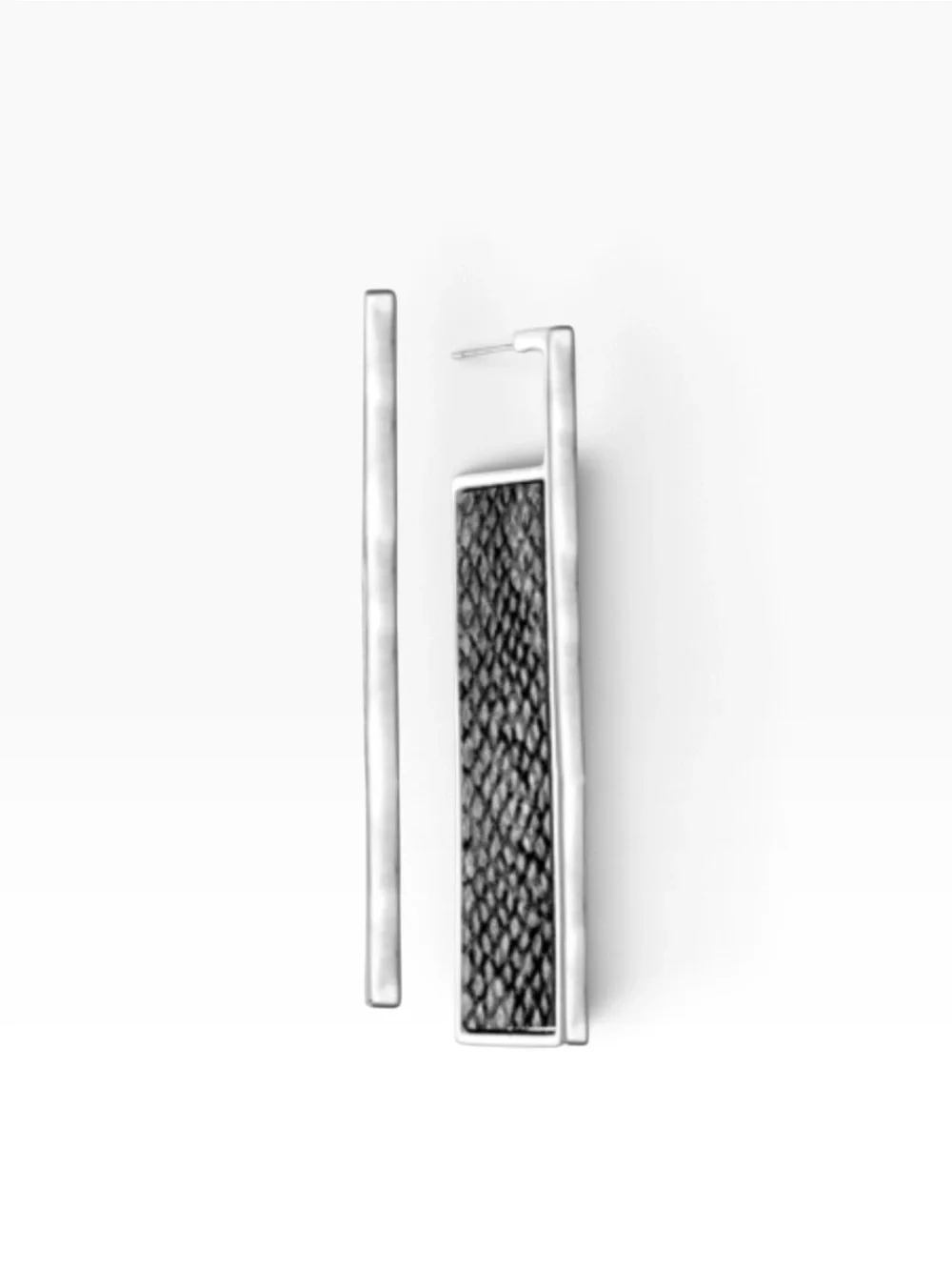 Alfani silver tone faux leather earrings